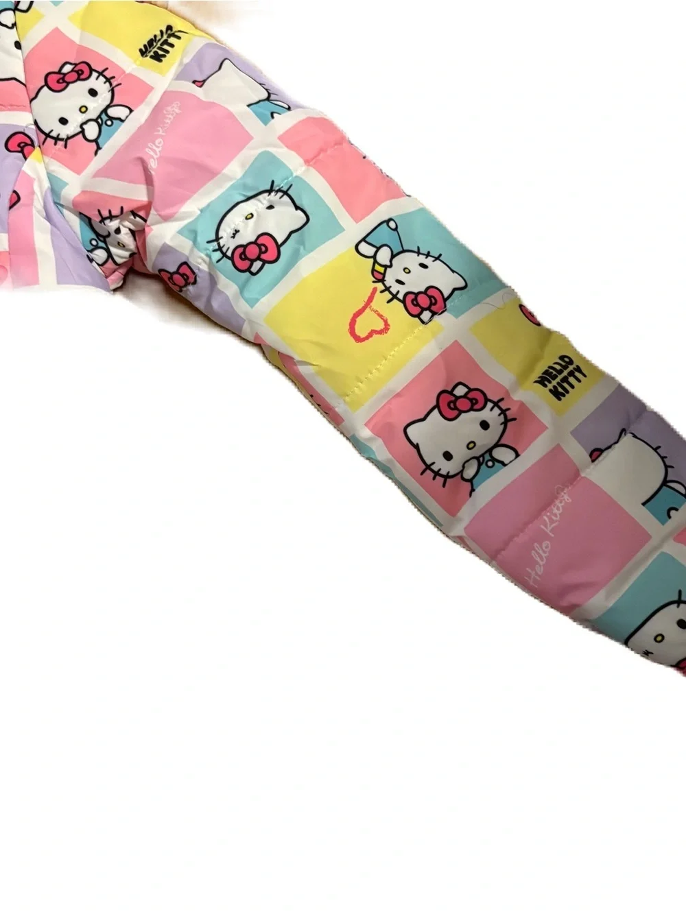 Hello Kitty Reversible Puffer Jacket NEW 6/6X 7/8 Hooded Coat Kids Full Zip